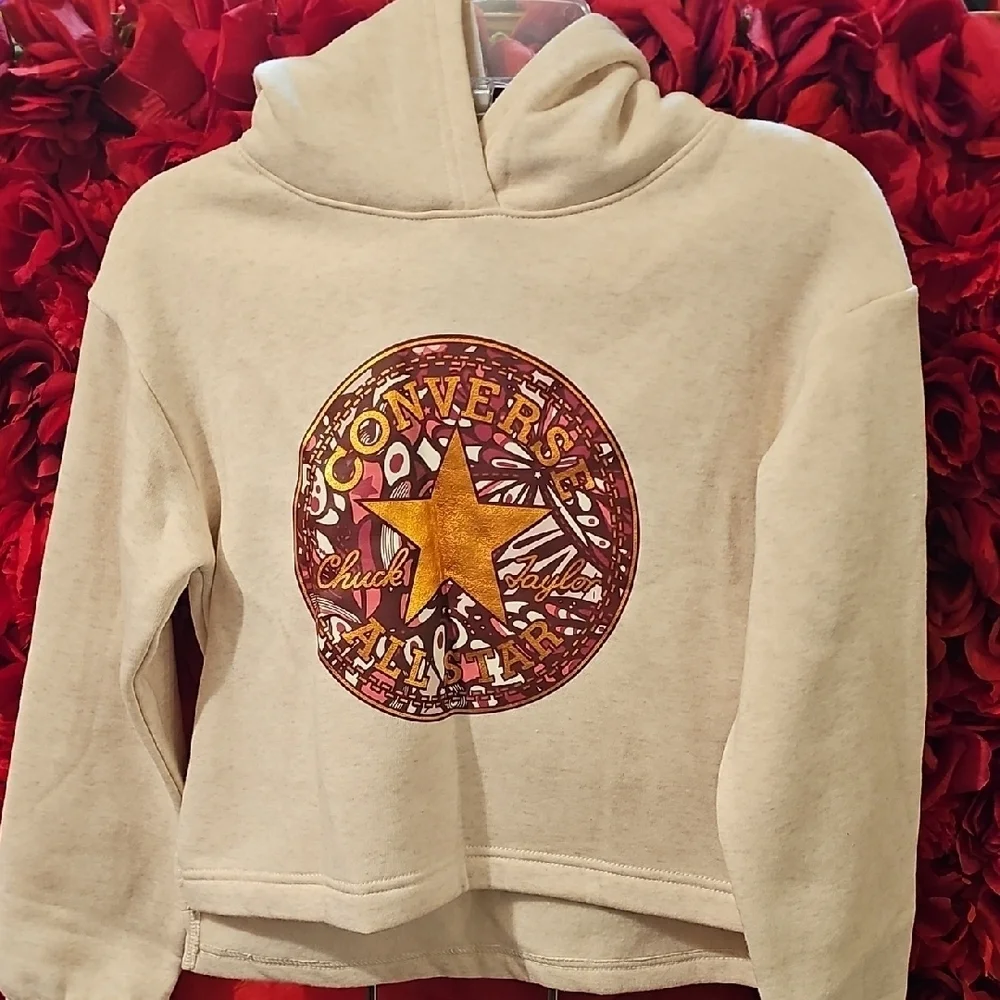 Converse NWT Beige Hoodie with Star Logo Size Small